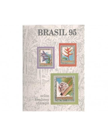 1995 COLEÇÃO ANUAL DE SELOS COMPLETA PELO RHM CONTENDO 45 SELOS COMEMORATIVOS,04 BLOCOS,02 REGULARES, 0094 (1lPzero)